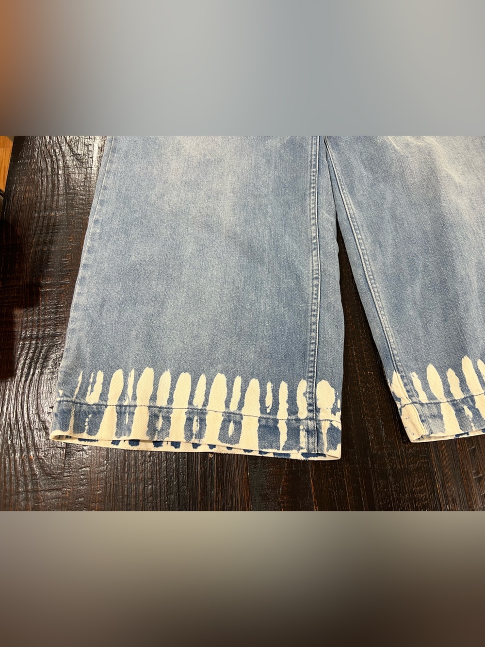 Pilcro And The Letterpress Wide Leg Crop Bleach Hem Jeans Size 31 - Picture 12 of 16